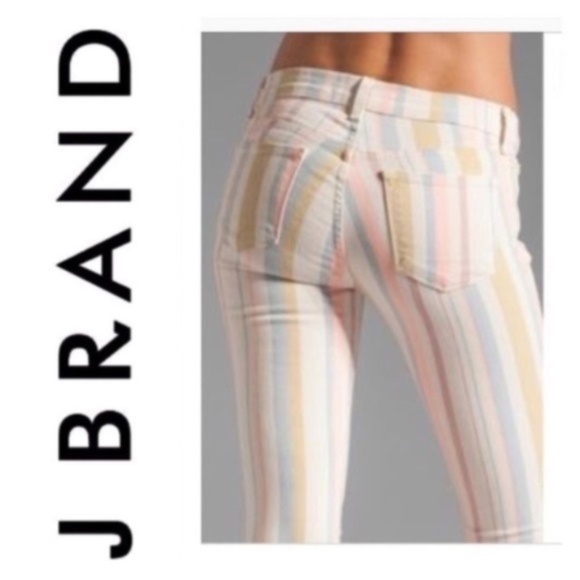 J BRAND Candy Strp Skinny Leg Jeans - Picture 1 of 7